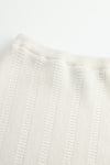 SWAYING/KNIT patchwork striped long skirt SW23AW3B09 white